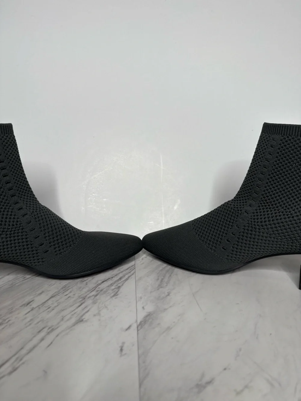 Eileen Fisher Honey Gray Knit Stretch Bootie 9 1/2 - Picture 6 of 13